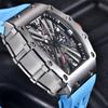 New PAGANI DESIGN Men's Quartz Watches VH65 Skeleton Dial 100M Waterproof Sport Rectangle Sapphire Glass Watch for Men