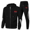 Herren Freizeit Sport Trainingsanzug Set Mit Kapuze Reißverschluss Sweatshirt Lange Hose Baumwollmischung Bekleidung