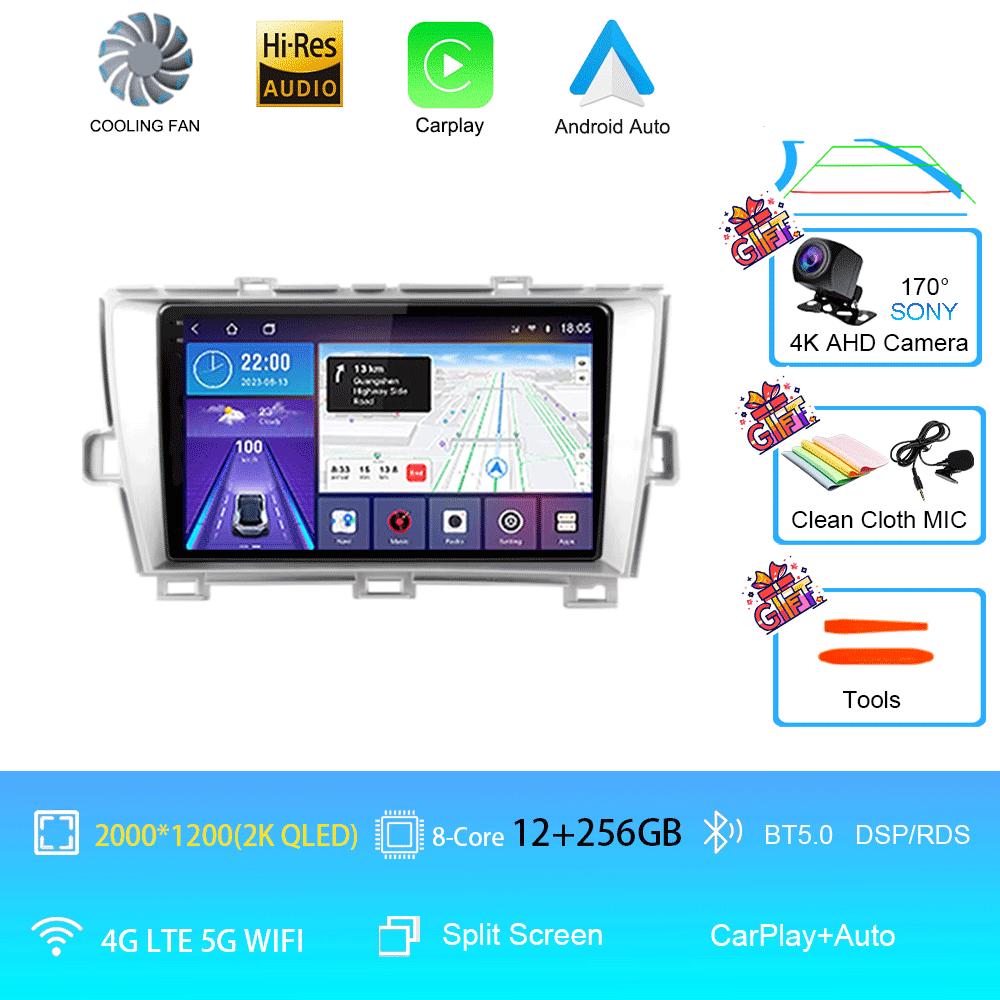 QLED DSP Car Radio Android 14 For Toyota Prius XW30 2009 - 2015 Multimedia Video Player GPS Navigation Stereo Carplay 4G WIFI BT