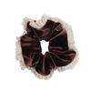 Korea Elegant Lace Velvet Scrunchies Women Girls Elastic Hair Rubber Band Accessories Tie Hair Ring Rope Headdress Headwear