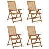 VidaXL Lot de 4 Chaises Inclinables de Jardin avec Coussins, Sièges de Terrasse, Chaises de Salle à Manger, Meubles de Patio 3065349