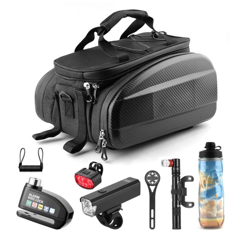 Durability Bike Carriers with Multiple Pockets Expandable Storage Cycling Gear for Mountain and Road Bikes