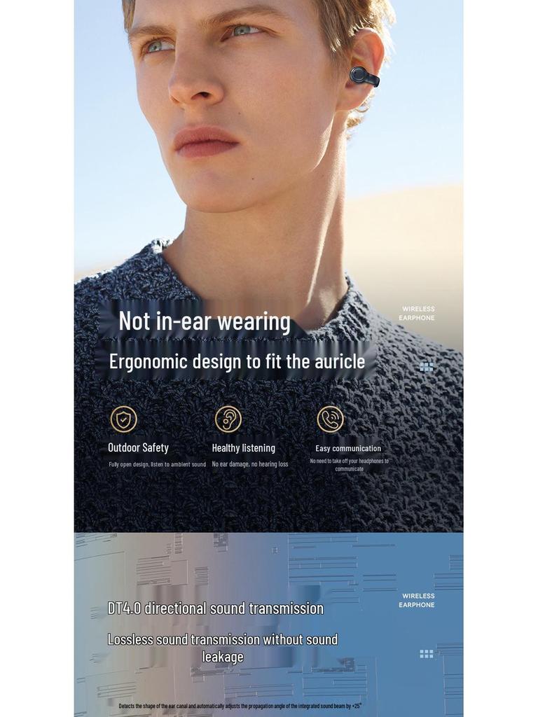 M47 High-End Sports Ear-Clip Wireless Bluetooth Headphones with High-Fidelity Sound & Ultra-Long Standby with Digital Display