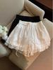 Women's French Lace Wide-Leg Pants: Spring/Summer Loose Fit, Casual & Stylish A-Line Layered Shorts