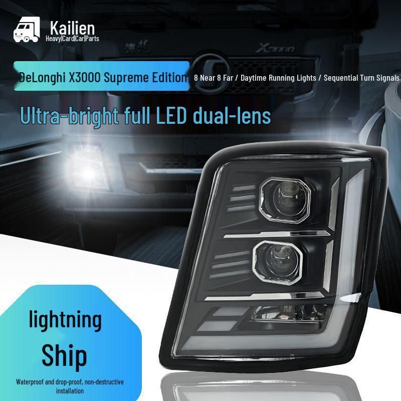 Shaanxi Delong X3000/X5000 Dual-Lens LED Headlight Laser Bright Modification Kit Left-side