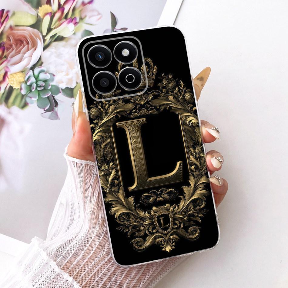 For Honor X7C Royal Crown Initial Letter Couple Phone Case For Honor X7c ALT-LX2 Soft Silicone TPU Cases Bumpers