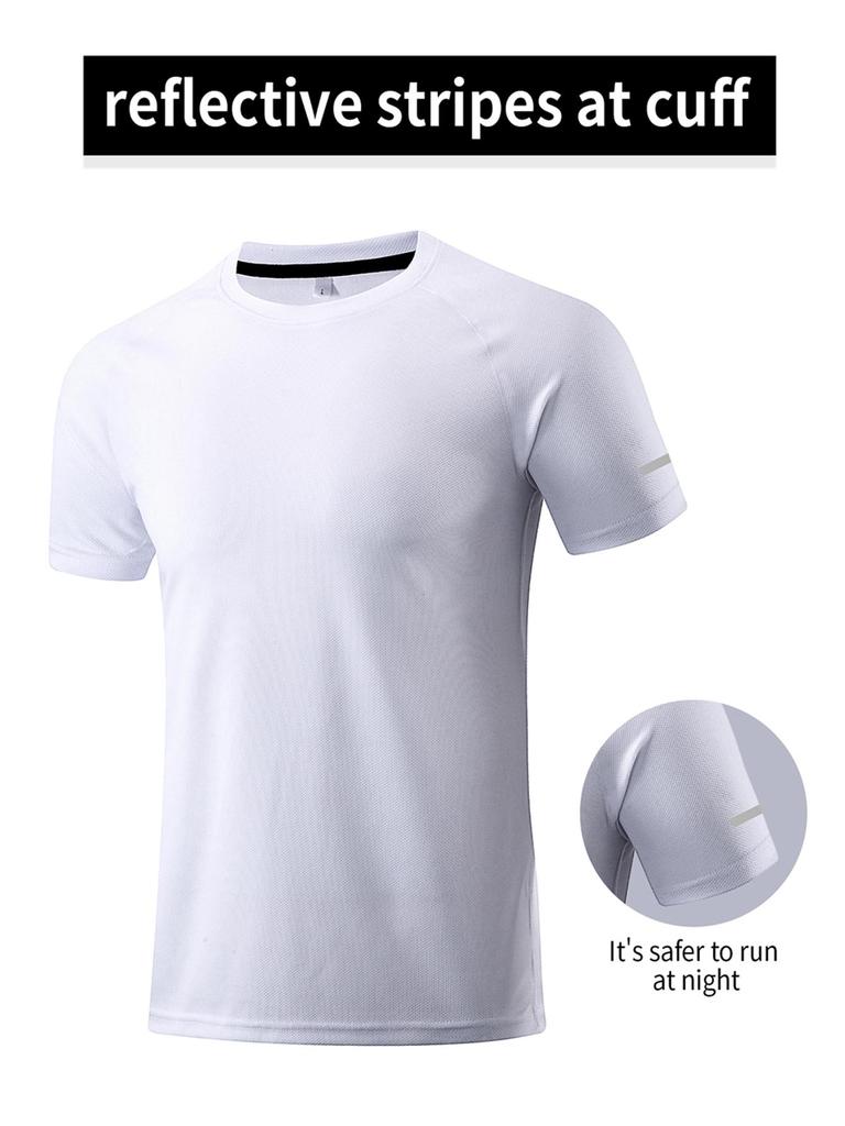 Men's Short Sleeve Quick Dry Sports Fitness Basketball Training Short Sleeve Fishing Running Loose T Shirt