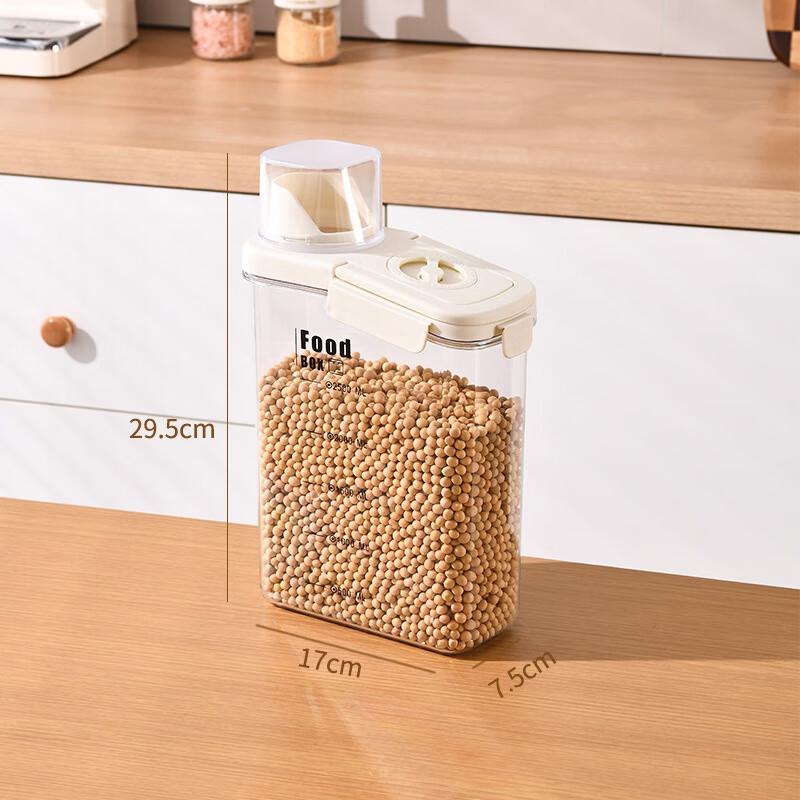 WEZHO Transparent Grain Storage Jar with Measuring Cup