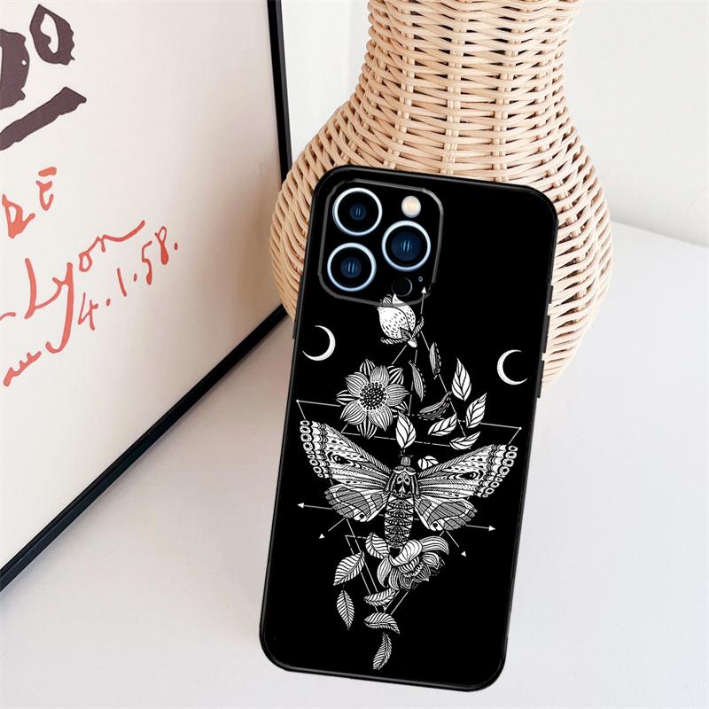Occult Witchcraft Moon Gothic Witch Phone Case For iPhone 16 Pro Max 15 14 13 11 12 17 Pro Max mini 15 16 Plus 16e 17 Air Cover