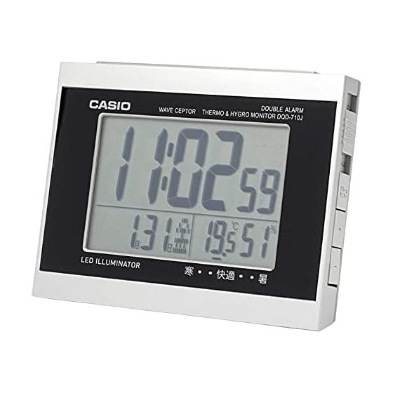 CASIO Радио-будильник Цифровой Двойной будильник Отображение температуры Влажности Календаря Серебристый DQD-710J-8JF9.1 x 11.7 x 6.8см