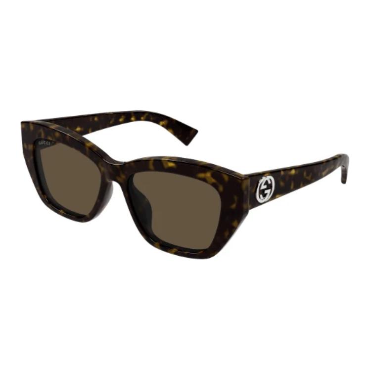 GUCCI Original Design Acetate Plastic Irregular Sunglasses Women's Tortoiseshell