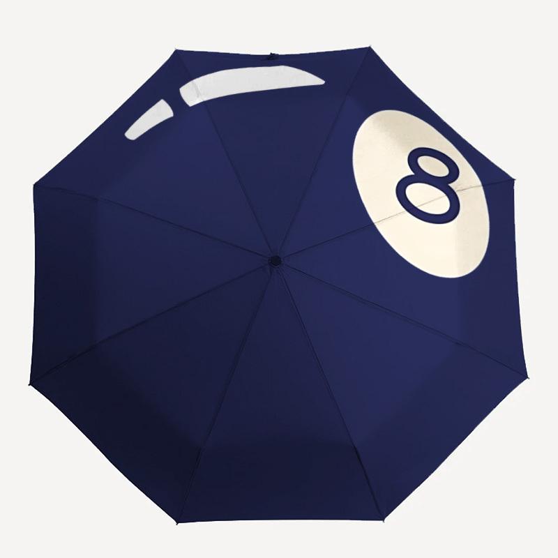 

1pc Billiards Pocket Automatic Open/Close Umbrella with Windproof, Functional Design, 8-Rib Sturdy Canopy