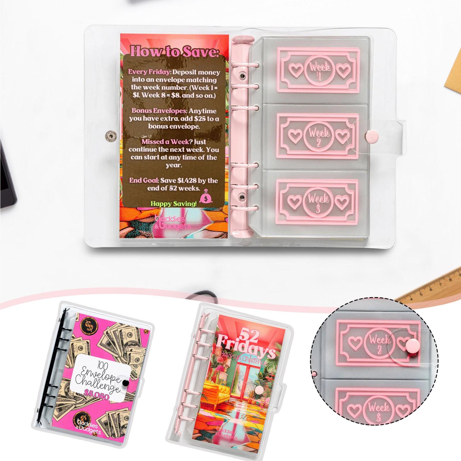 

Флипчарт на 100 конвертов и зажим для денег на 52 недели в виде пятничного флипчарта