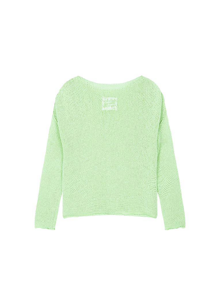 SALAD BAGUNI Boat Neck Mesh Knit - Lime