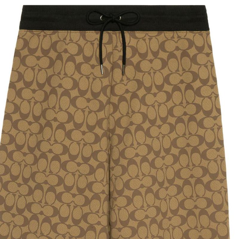 Coach FW22 Logo All Over Print Jogger Pants Women Bottoms Brown CB586-E7V