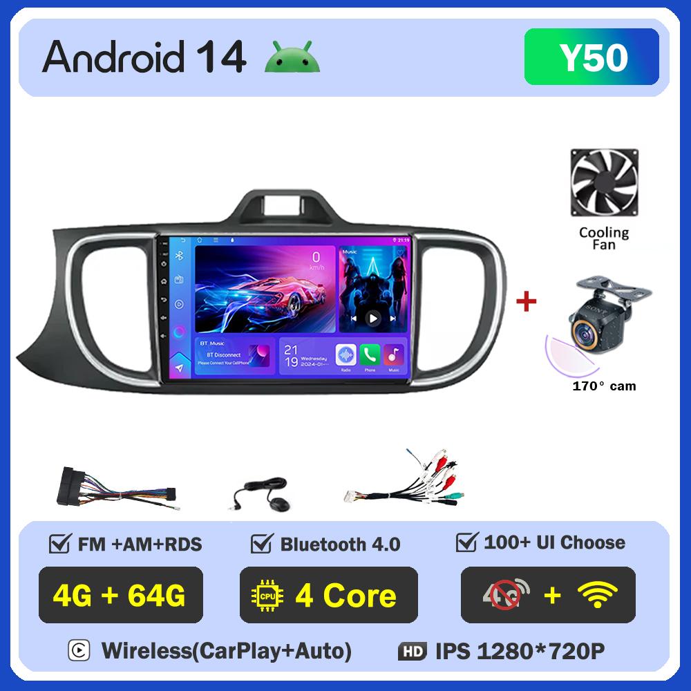 For KIA PEGAS 2018-2019 Car Radio Player Car Carplay Screen Autoradio Mirror Link Car Intelligent Systems Touch Screen DSP RDS