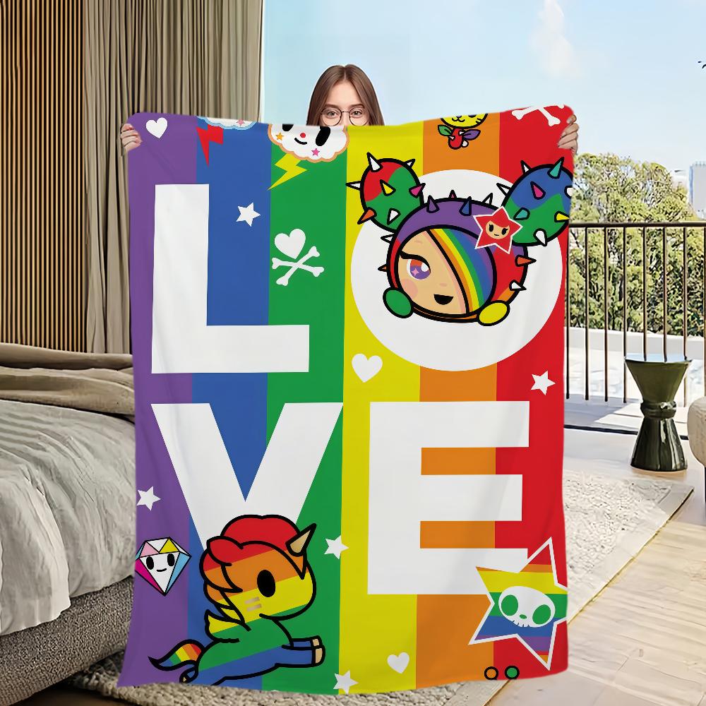 fashion Cartoon cute Blankets Flannel warm comfort T-tokidoki soft plush blanket for sofa living room office bedroom travel gift