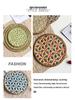 Ethnic Bamboo Weaving Handmade Coaster Set - Heat Resistant Round Placemats for Kitchen & Restaurant