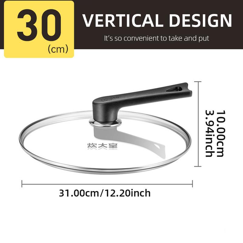 Cooker King Pot Cover 24/26/28/30/32cm Household Frying Pan Tempered Glass Cover Kitchen Wok Pan Universal Splash-Proof