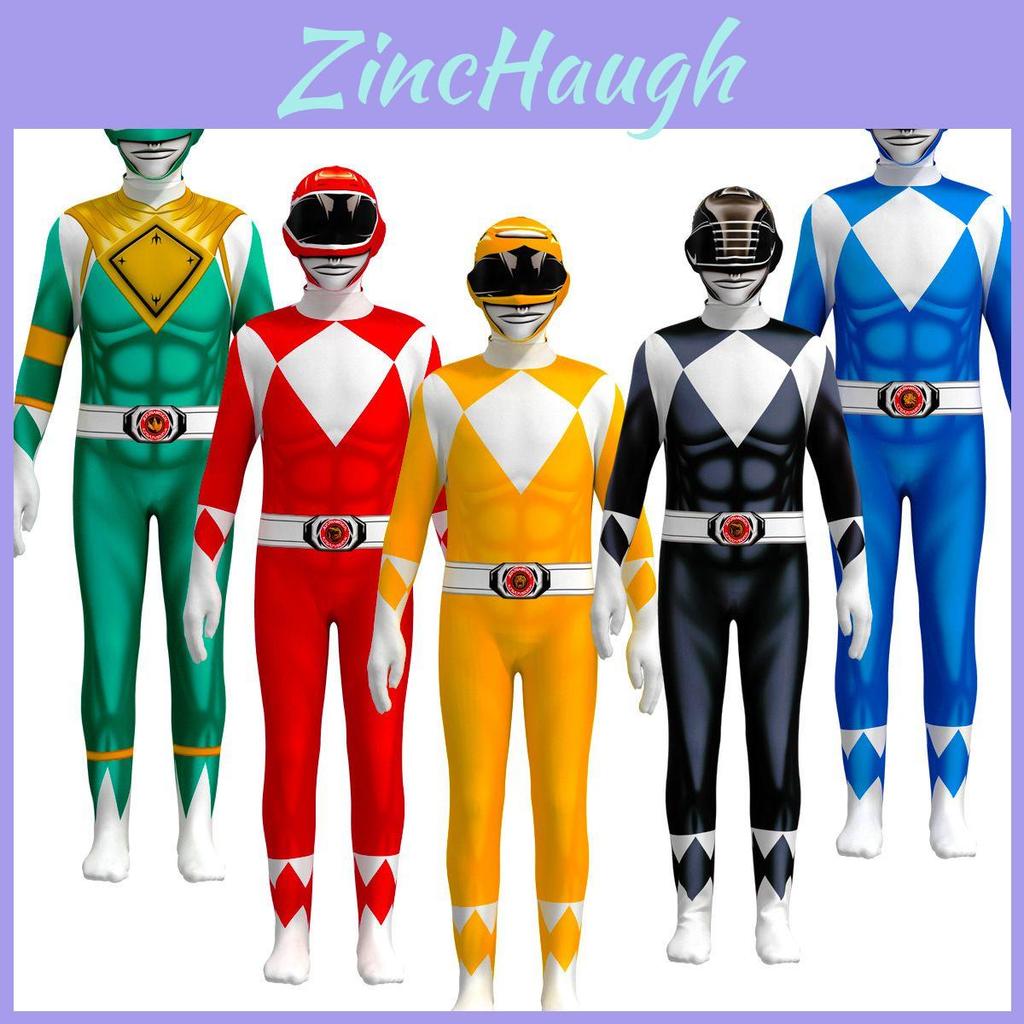 Costume Power Rangers Kids Adult Cosplay Fancy Dress Party Jumpsuit Superhero