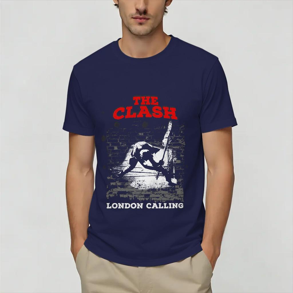 Novelty Vintage The Clash TShirt for Unisex Round Collar Cotton T Shirts Short Sleeve Tee Shirt Summer Clothes