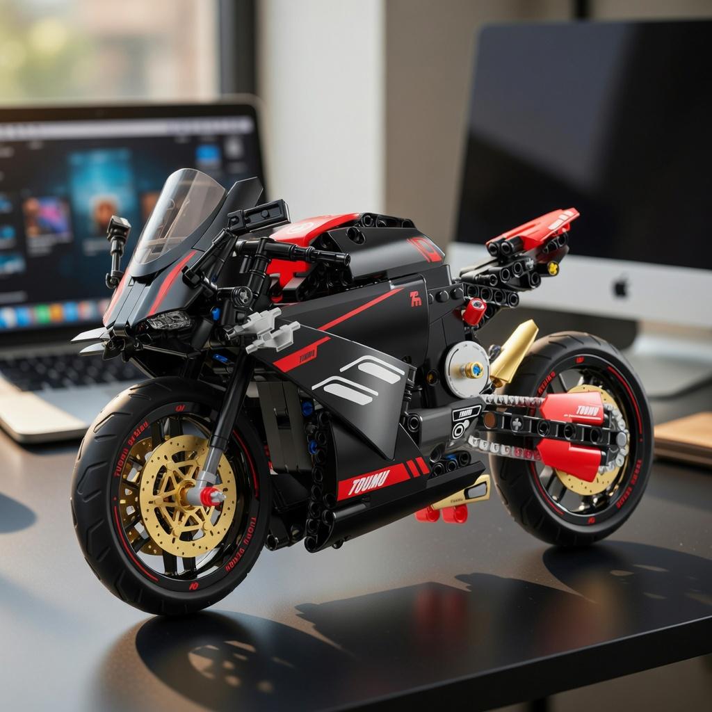 Superior-Grade Tech-Constructional Large Size First-Class Motorbike High-Standard Construction Superior-Grade Block 426Pcs High-Standard Racing