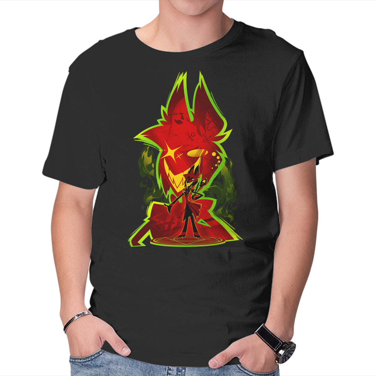 Unisex Crew Neck T-Shirt The Radio Demon Graphic Short Sleeve Casual Tee XXXL