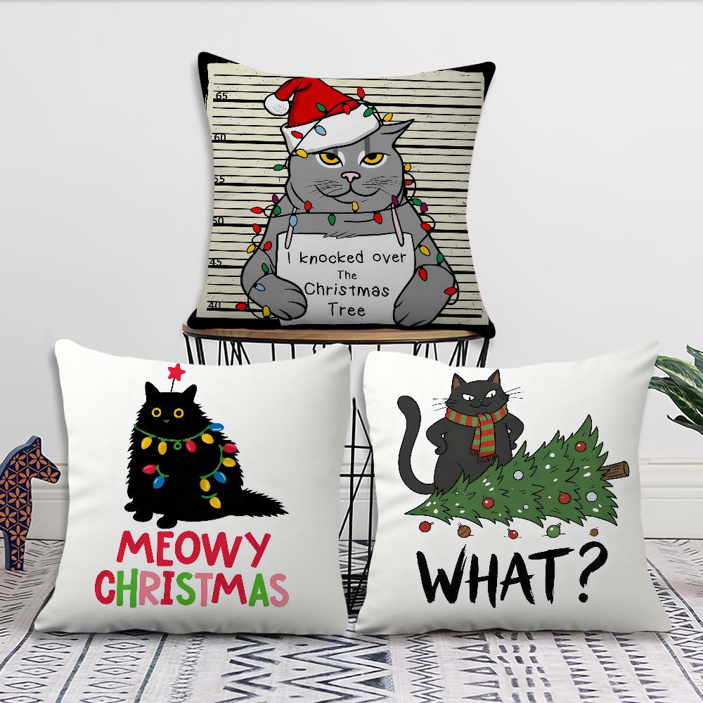 Christmas Cartoon Cat Cushion Cover Best Home Office Coffee Pillow Sofa Printing Decoration Room Shop Car Nordic Simplicity Hit