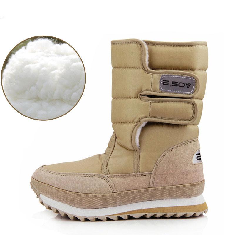Non Slip Waterproof Snow Boots Women's Thickened Cotton Shoes Winter Padded Snow Boots Men