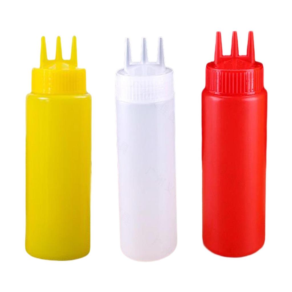 Ketchup Bottle Press, Container with Three Holes for Outdoor Restaurants