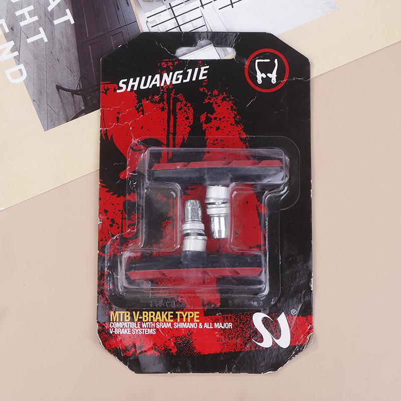 

1 пара велосипедных тормозных колодок V-brake резиновые для шоссейного велосипеда держатели колодок обувь блоки ободные тормоза антифрикционные велосипедные аксессуары красный