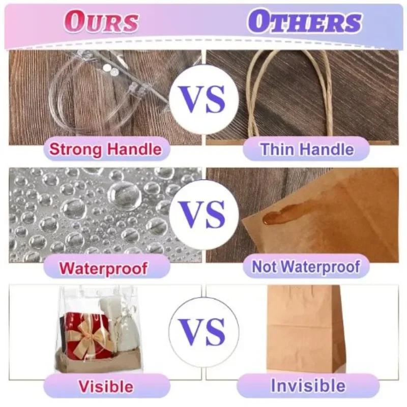 5/10/20PCS PVC Transparent Tote Bag Urlaub Party Geschenk Verpackung Box Kann Zugeknöpft Werden Tragetaschen