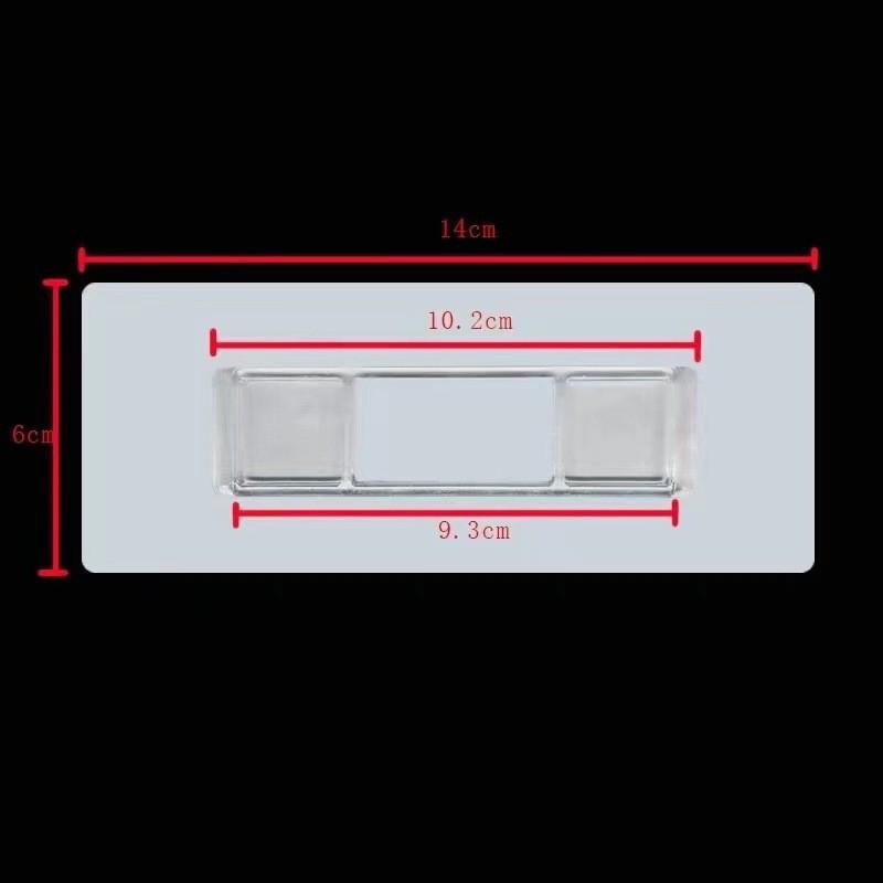 Multi-layer Adhesive Wall-Mount Storage Rack with Transparent Hooks for Bathroom