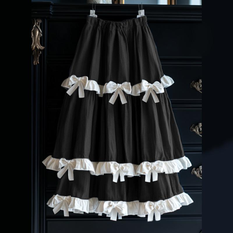 

VONDA Женские эластичные юбки А-силуэта с плиссировкой и бантом на талии 5XL чёрный