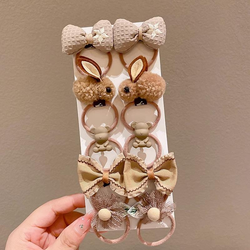 Mléčná káva čelenka do vlasů: Bezpoškození, vysoce elastická mašle čelenka pro dívky, miminka a děti - stylový vlasový doplněk.