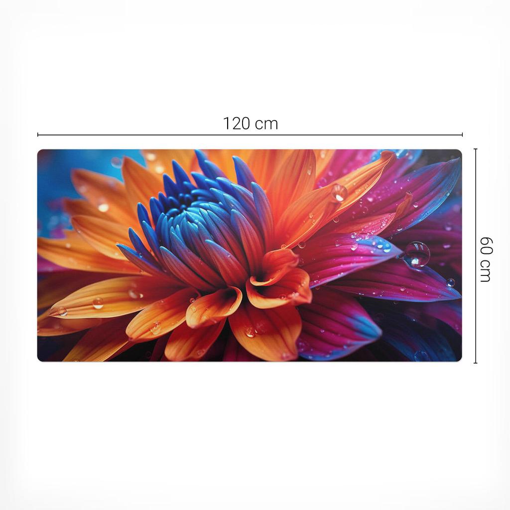Mata Antypoślizgowa Pod Myszkę I Klawiaturę Kwiat Z Kroplami 120X60 Cm