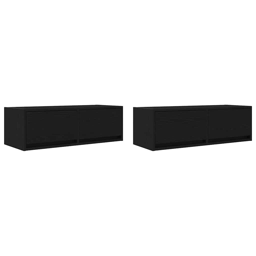 TV Cabinets 2 pcs Black Oak Effect 80 x 31 x 25.5 cm