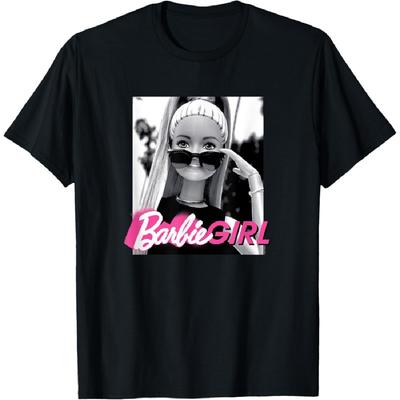 Tričko Barbie Girl Classic Fit - Černá směs bavlny a polyesteru, Krátký rukáv, Ležérní styl