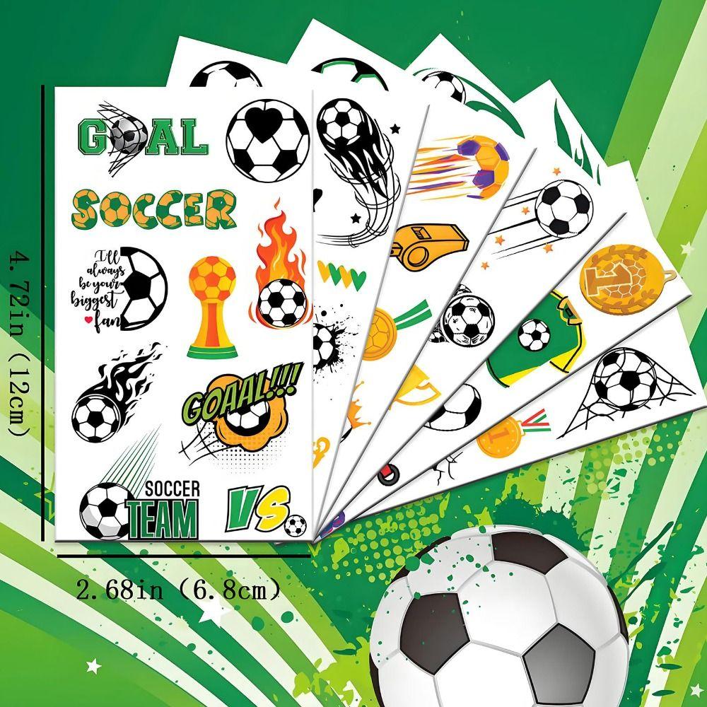 10Pcs Waterproof Football Tattoo Sticker Removable Water Transfer Tattoo Sticker  Sports Event