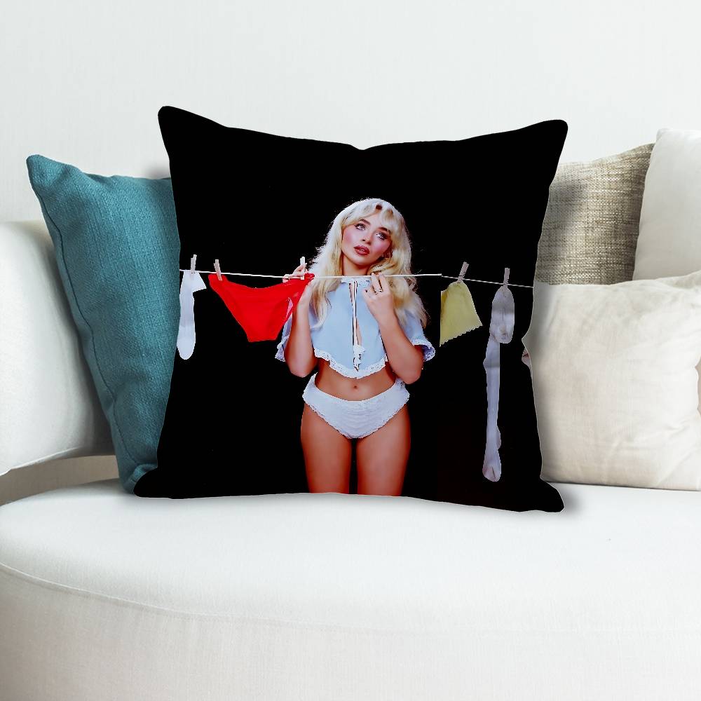 SSabrina CCarpenter Friend Anime Celebrity Merchandise AllMatch Printed Pillow Case Sofa Car Office Room Decoration Protector