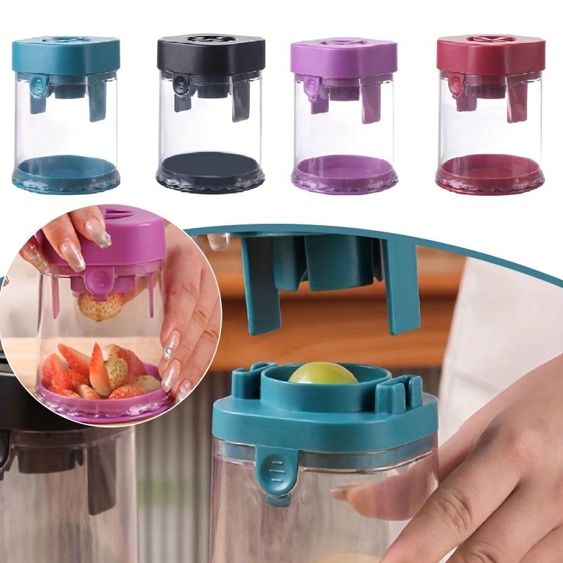 Stainless Steel Manual Fruit Slicer with Detachable Stainless Steel Blades , Ideal for Strawberries, Grapes, Tomatoes, Onions, Mushrooms, and More