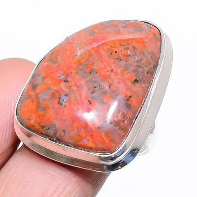 Natural Asteroid Jasper Gemstone 925 Sterling Silver Gift Ring Size 7 N1D67