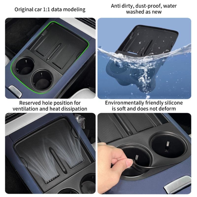 Cup Holder Insert Pad Silicone Pad Auto Accessories Central Control Drink Holder Insert for Xpeng G6