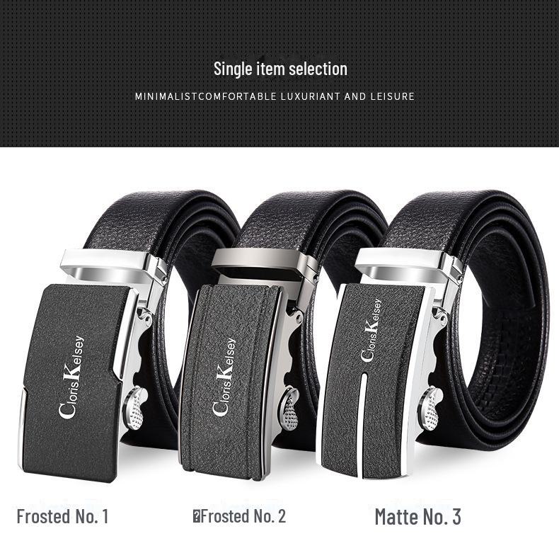 Herren Echtleder Gürtel mit mattierter Schnalle, Rindsleder Oberschicht, Geschenkbox enthalten