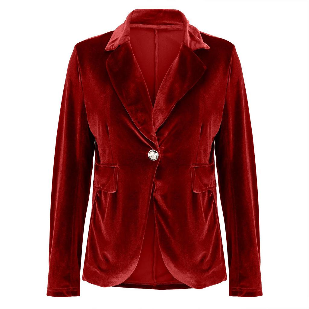 Elegant Women's Solid Color Suit Jacket - Fall/Winter 2025 Collection