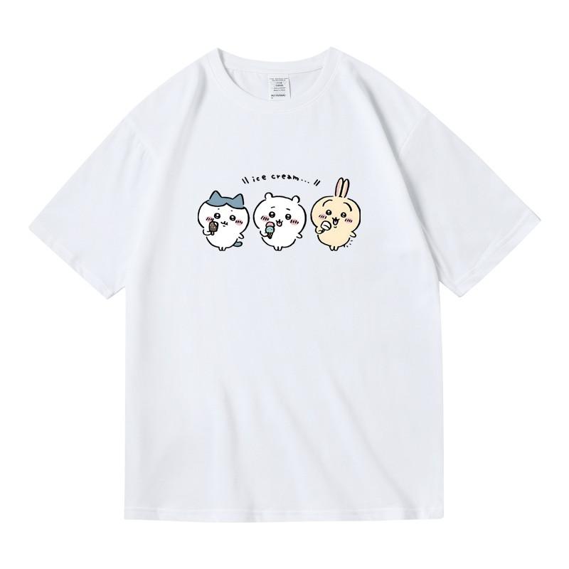Chiikawa Cute InsStyle Cartoon Graphic TShirt  ONeck Fresh JapaneseStyle Casual Summer ShortSleeve Streetwear Daily Top