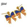 American Holiday Jewelry 250th Anniversary Set USA Flag Pattern Bowknot