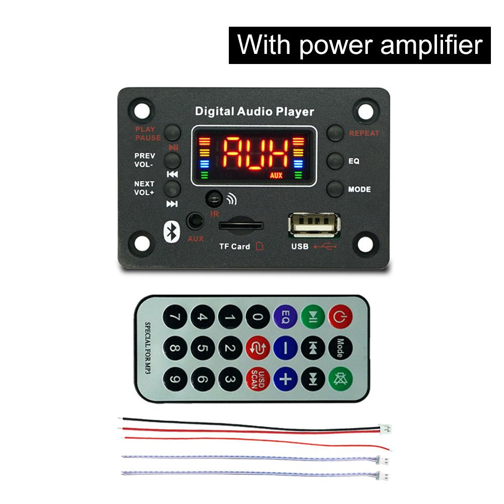 12V Wireless Bluetooth 5.0 MP3 WMA Decoder Board Car Audio USB TF FM Radio Module Color Screen MP3 Player with Remote Control