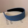 4CM Wide Brimmed Denim Cloth Headbands for Women Daily Shopping Press Hair Hoop Accessories Classic Lady Girls Hairbands