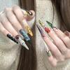 Demon Slayer Anime Handcrafted Sharp Long Nail Art Stickers
